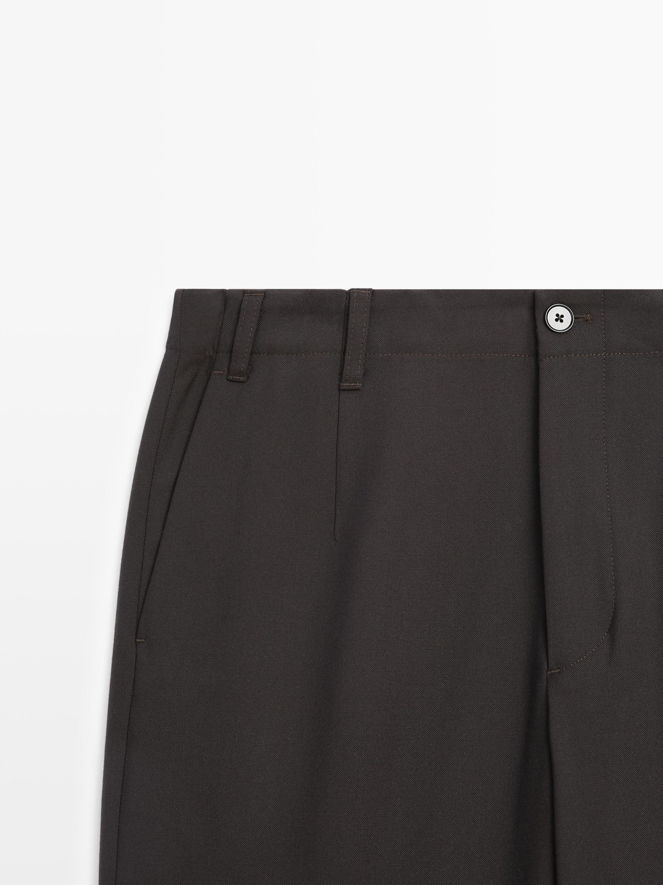 Cool wool textured trousers